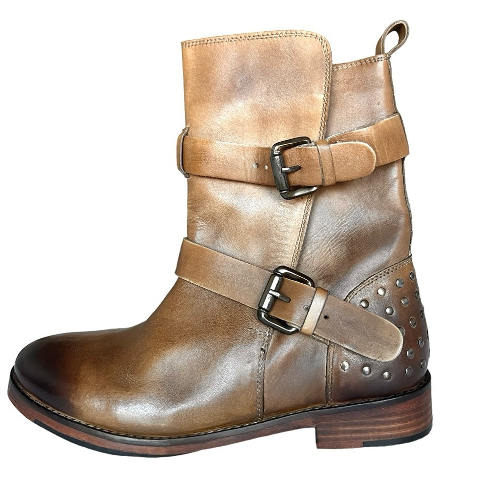 LVintage Foundry CO Women's Boots Sherry Leather Studded W/Buckles Bootie…